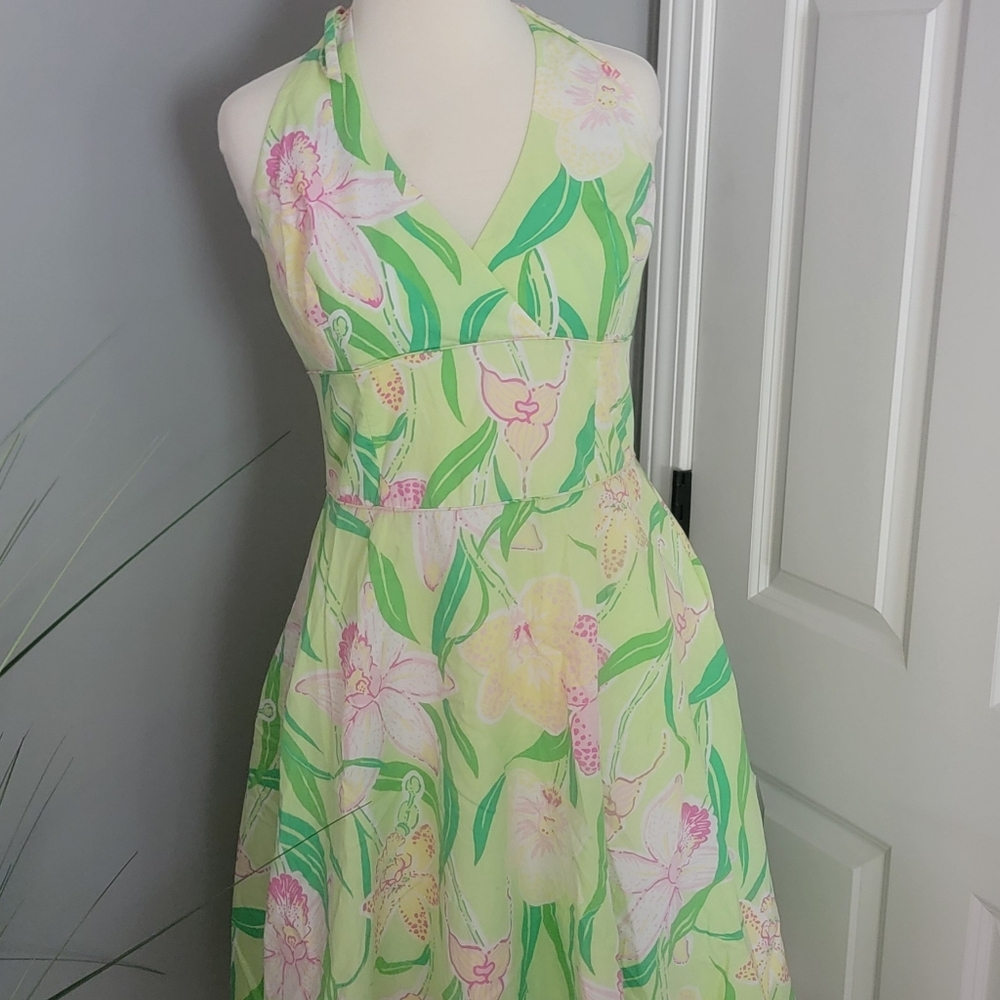 Lilly Pulitzer Cream Halter Midi Dress